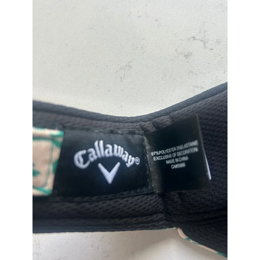 Callaway Golf Visor Womens Green White Tropical Palm Leaf Print Adjustable‎ Hat